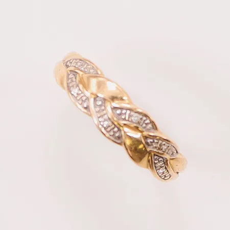 Ring, diamanter 6x ca 0,0025ct, Ø17½, bredd:5mm, 18K 1,8g.