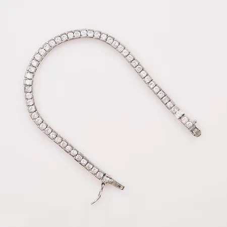 Armband, 18cm, bredd:4mm, vita stenar, 925/1000 Silver 13,2g.