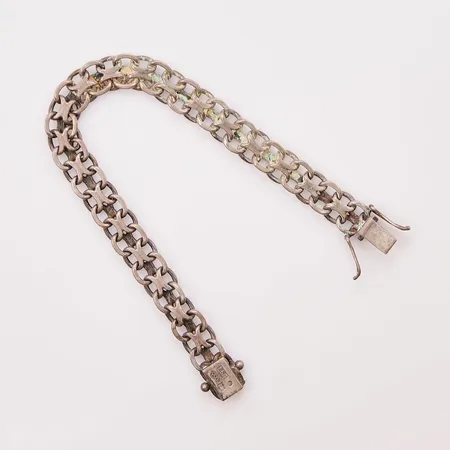 Armband x-länk, 19,5cm, bredd:10mm, smutsig, 830/1000 Silver 20,1g.