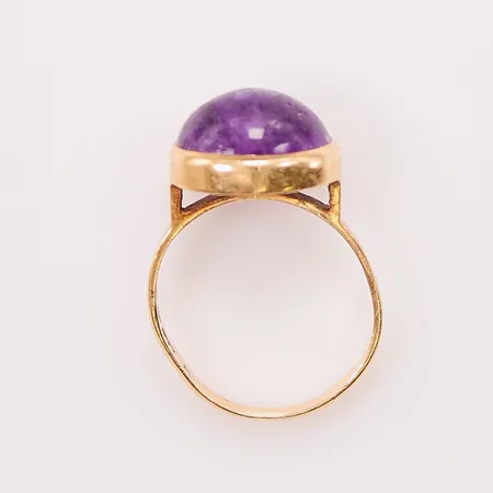 Ring, skev, ametist, 18K 4g.