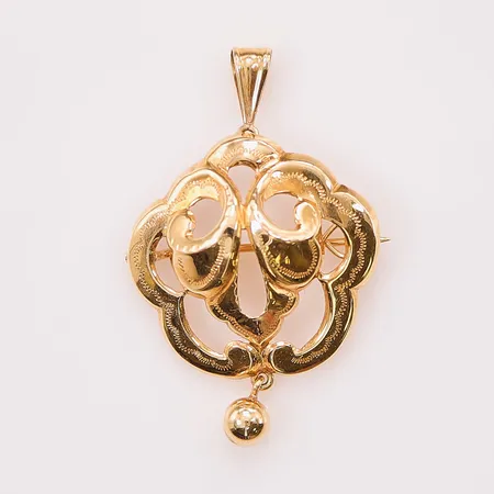 Hänge/brosch, 32mm, 18K 2,3g.