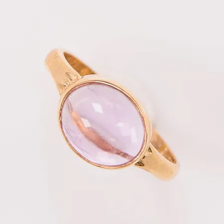 Ring, Ø17, bredd:8mm, ametist, 18K 3,3g.