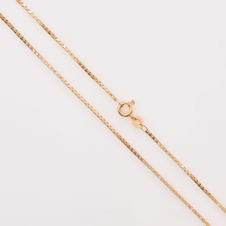 Kedja, 40cm, bredd:1mm, 18K 4,4g.
