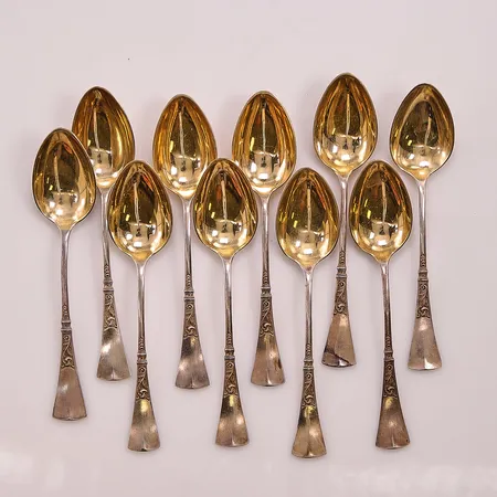 10 Kaffeskedar, 10,5cm, 830/1000 Silver 88,3g.