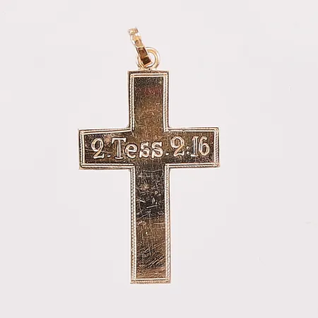 Hänge "kors", 33mm, gravyr, 18K 2,1g.