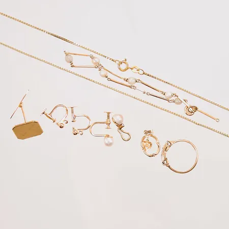Diverse guld, defekt, 18K 18,5g.