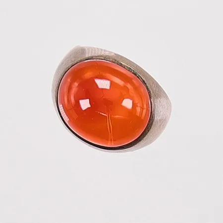 Ring, Ø15, karneol, 830/1000 Silver 7g.