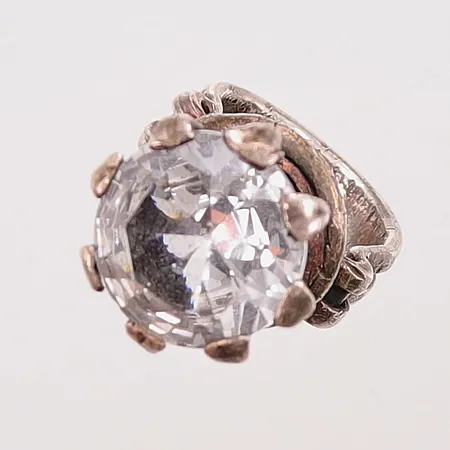 Ring, Ø15, vit sten, 830/1000 Silver 10,3g.