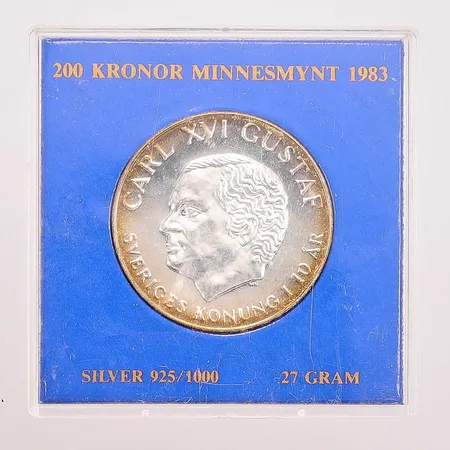 Minnesmynt, Ø37mm, 200kr, etui, 925/1000 Silver 27g.