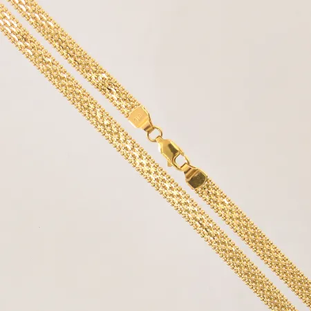 Collier, längd 53cm, bredd 5mm, ojämnheter/skev, 22K Vikt: 15,8 g