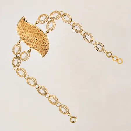 Armband med filigranarbete, ställbar längd 19-20cm, bredd 7,3-36mm, bucklig, 21K Vikt: 11,1 g