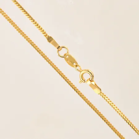 Kedja, längd 45,5cm, bredd 1,2mm, 21K Vikt: 4,1 g