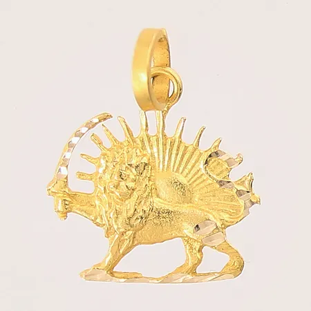 Hänge Lejon, längd: 20mm, bredd: 6,2-15,3mm, 18K  Vikt: 1,8 g