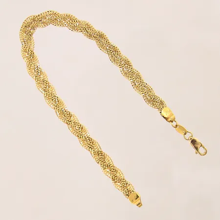 Armband flätad, längd: 19cm, bredd: 4,5mm, 21K Vikt: 7,7 g