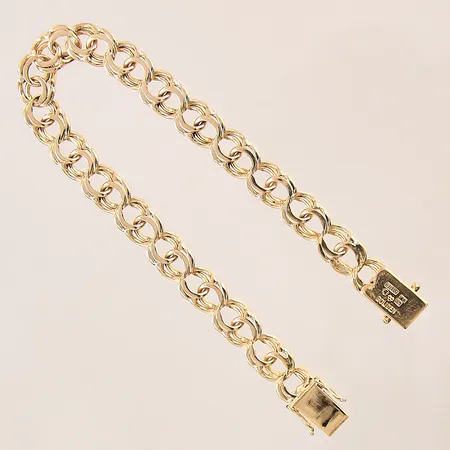 Armband Bismarck, längd 19,5cm, bredd 8mm, sliten, Boliden, 18K  Vikt: 19,9 g