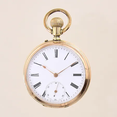 Fickur, manuell, 14K, inneboett i metall, boett-nr: 251599, Ø47mm, repig samt bucklig boett, repigt glas, bruttovikt: 80,7g