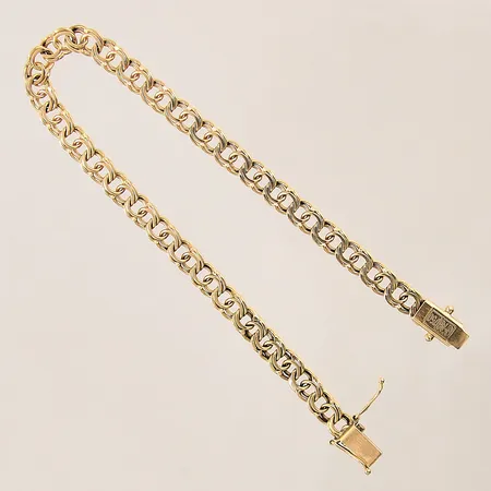Armband Bismarck, längd 20cm, bredd 5,5mm, GFAB, 18K Vikt: 11,1 g