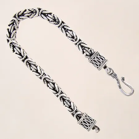 Armband Kejsar, längd 21cm, bredd 6mm, silver 925/1000 Vikt: 45,8 g