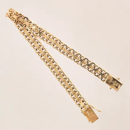 Armband X-länk, längd 18,5cm, bredd 7mm, 18K  Vikt: 16,2 g