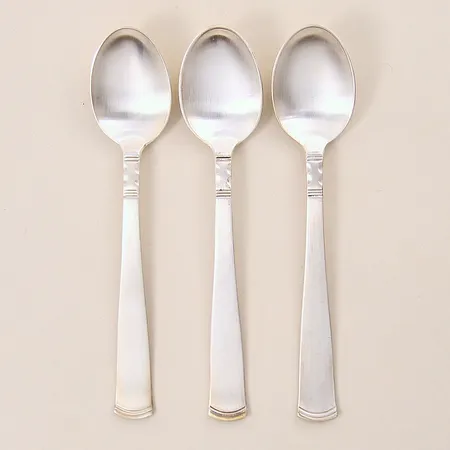 Kaffeskedar 3st, längd 12cm, modell Rosenholm, silver 830/1000 Vikt: 51 g