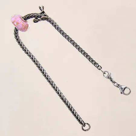 Armband Trollbeads med två berlocker, längd 19,5cm, bredd 2,9-14mm, etui, folder, silver 925/1000 Vikt: 11,1 g