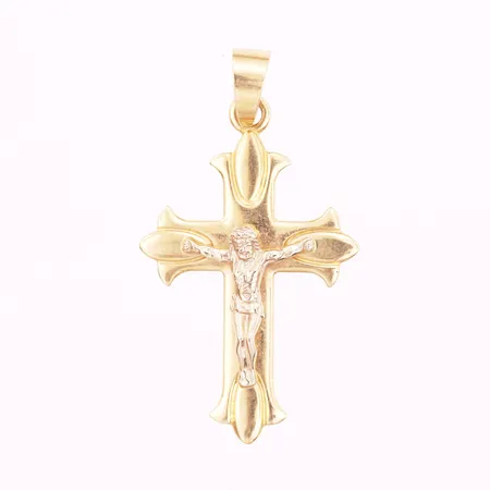 Hänge krucifix, ca 40x25mm, 18K guld. Vikt: 6 g