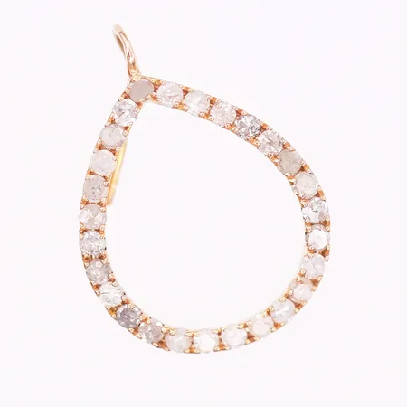Hänge med olikslipade diamanter 0,83 ct enligt gravyr, Meredith Marks, höjd: 20 mm, bredd: 14 mm, flertal stenar skadade, öppen ögla, 18K guld. Vikt: 1,2 g