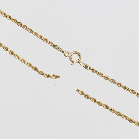 Kedja, Cordell, defekt/av, längd: 52cm, bredd: 1,5mm, utländska stämplar, 18K guld. Vikt: 1,6 g