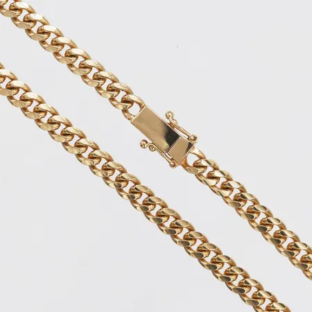 Kedja, Pansar, Balestra, längd: 42 cm, bredd: 5 mm, 18K guld. Vikt: 37,9 g