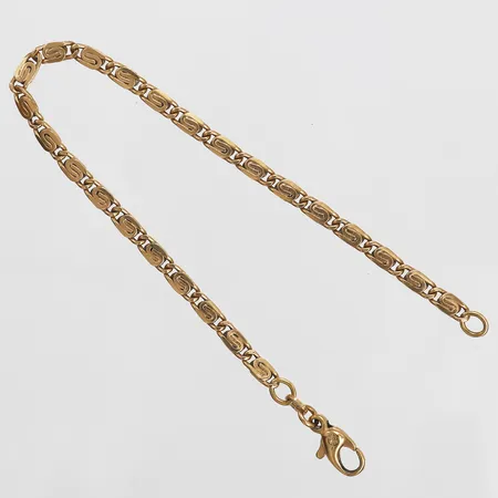 Armband, S-länk, längd 18cm, bredd 3mm, tillverkad av Balestra, Italien, 18K guld Vikt: 7,7 g