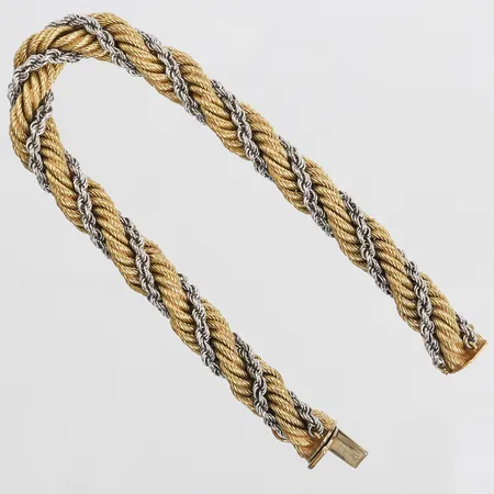 Armband, Cordell, tvåfärgat, längd: 19,5 cm, bredd: 9 mm, 18K guld. Vikt: 33,2 g