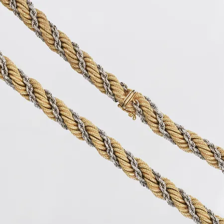 Collier, Cordell, tvåfärgat, längd: 41 cm, bredd: 9 mm, 18K guld. Vikt: 67,1 g