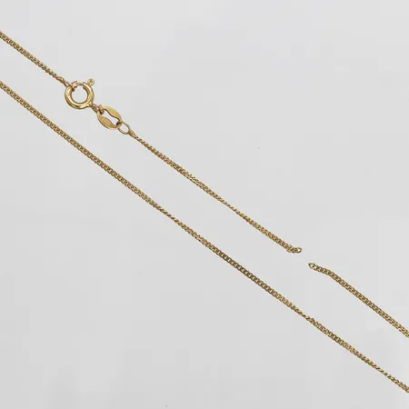 Kedja, Pansar, längd: 46 cm, bredd: 1 mm, defekt/av, 9K guld. Vikt: 2 g