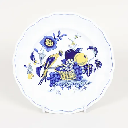 Assiett, flintgods, Spode, England, floral dekor, ca Ø19,5cm, smärre slitage. 