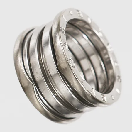 Ring Bvlgari, stl ca 16¾, 53, bredd ca 12mm, nr 2337AL, vitguld, skadad, 18K  Vikt: 11,1 g