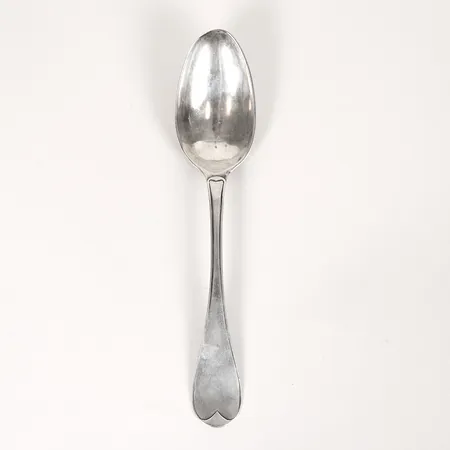 Matsked, år  1795, längd: 214 mm, gravyr, silver. Vikt: 64,5 g