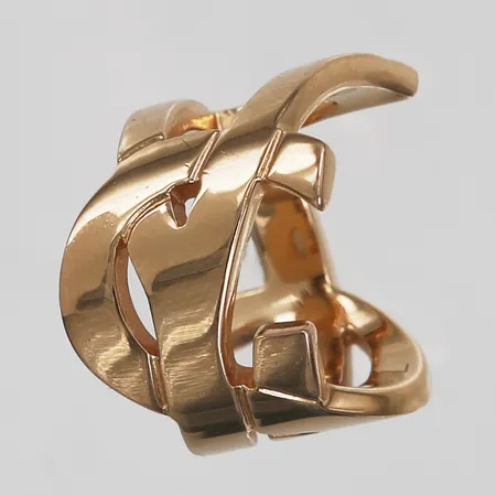 Ring, YSL Saint Laurent, monogram, stl 7 (17½), bredd: ca 17 mm, rosémetall.