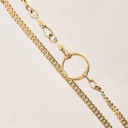 Urkedja Pansar, längd 28,5cm, bredd 4mm, skadad vid lås, 18K  Vikt: 15 g