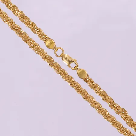 Kedja, längd 45,5cm, bredd 3,5mm, 21K.  Vikt: 8,7 g