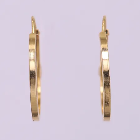 Ett par örhängen creoler, ca Ø30,5mm, bredd 2mm, något skeva. 18K  Vikt: 2,8 g