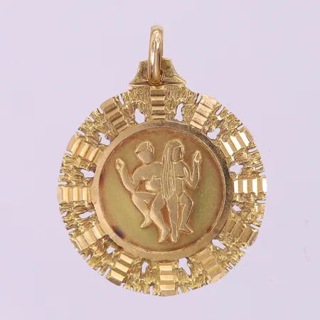 Hänge, Ø23mm, ostämplat 18K.  Vikt: 4,4 g