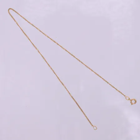 Vristlänk Pansar, längd 25,5cm, bredd 1mm, ojämnheter, 18K.  Vikt: 1,3 g