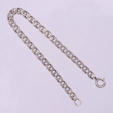 Armband Bismarck, längd 16cm, bredd 4,5mm, silver 925/1000.  Vikt: 4,1 g