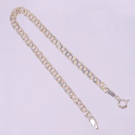 Armband Bismarck, längd 18,5cm, bredd 4,5mm, silver 925/1000.  Vikt: 4,6 g