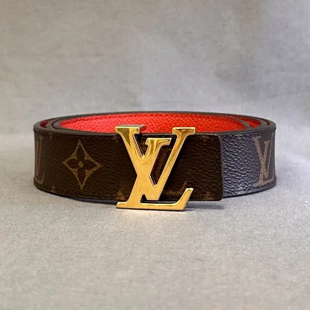 Bälte, Louis Vuitton  Initiales 30mm Reversible, M0322, stl: 85/34, monogram canvas, dustbag med fläckar, kvittokopia Louis Vuitton Marbella 2021, box, påse, mindre repor på spänne. 