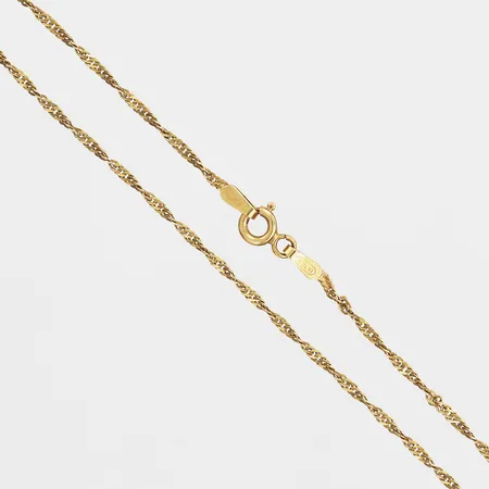 Kedja, tvinnad, längd 46cm, bredd 2mm, 18K guld Vikt: 2,5 g