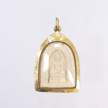 Hänge med Buddha i plastbubbla, 55x26mm, 21K Bruttovikt:  Vikt: 9,7 g