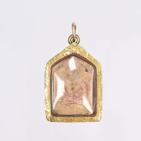 Hänge med Buddha i plastbubbla, 38x21mm, 14K Bruttovikt: 7,5g Vikt: 7,5 g