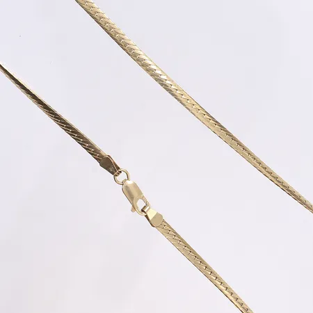 Halskedja, 42,5cm, bredd 3mm, 14K Vikt: 14,6 g