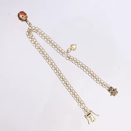Armband X-länk med berlocker, 20,5cm, bredd 5mm, defekta länkdelar, påtagligt slitage, 18K Vikt: 6,9 g